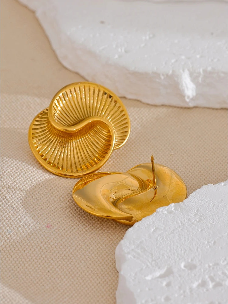 Texture waterproof stud earrings women fashion - product image