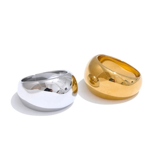 Textured minimalist chunky abstract ring women - product image