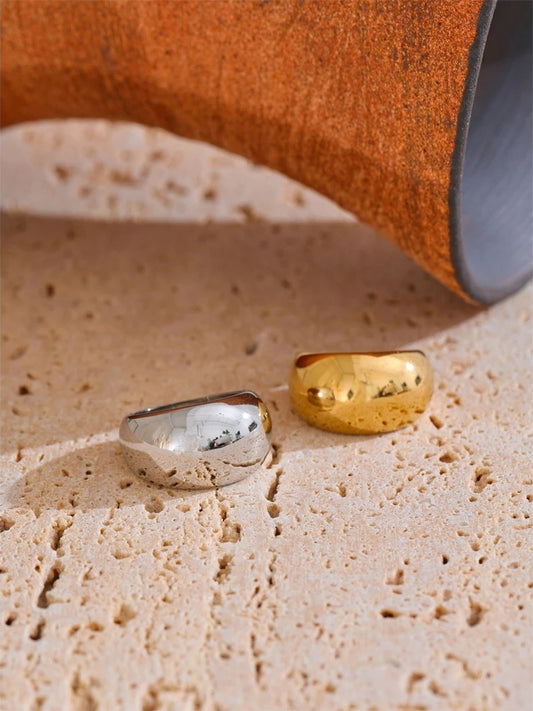 Textured minimalist chunky abstract ring women - product image