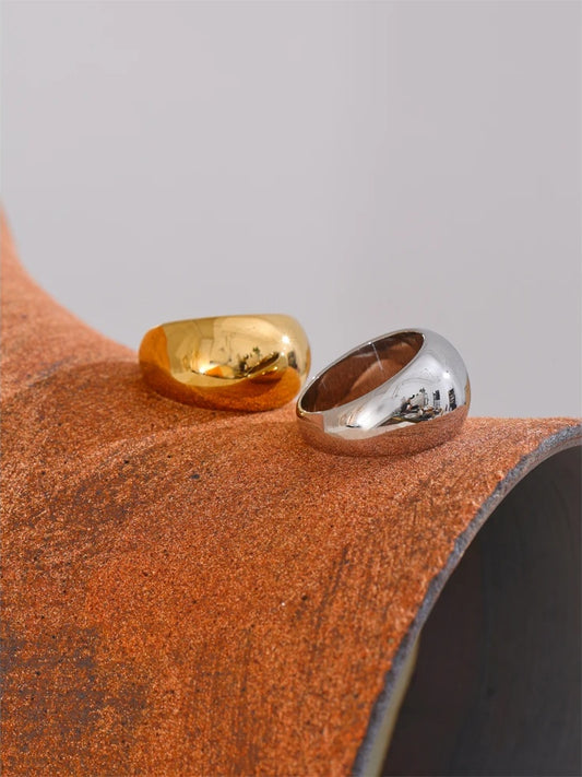 Textured minimalist chunky abstract ring women - product image