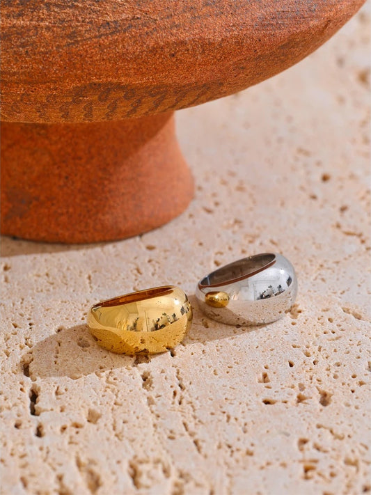 Textured minimalist chunky abstract ring women - product image
