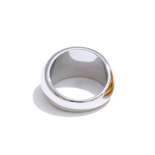 Textured minimalist chunky abstract ring women - product image
