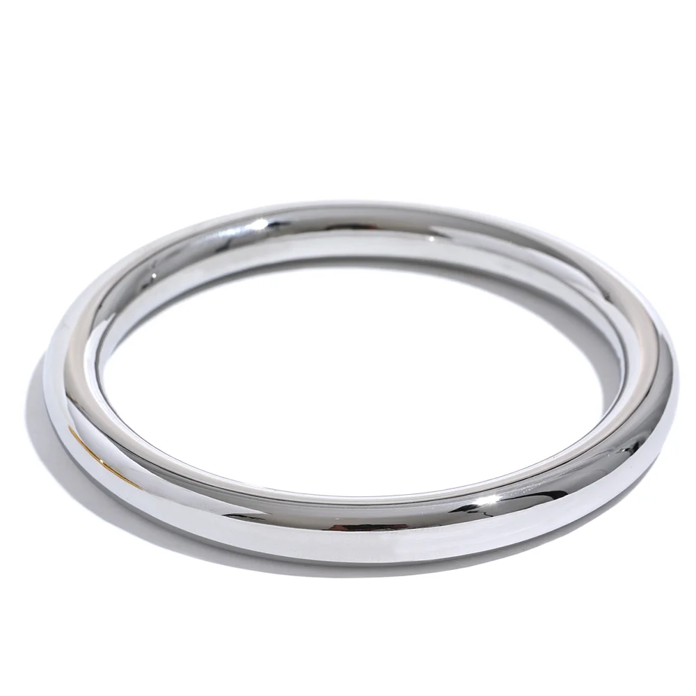 Textured polished round statement bracelet bangle - product image