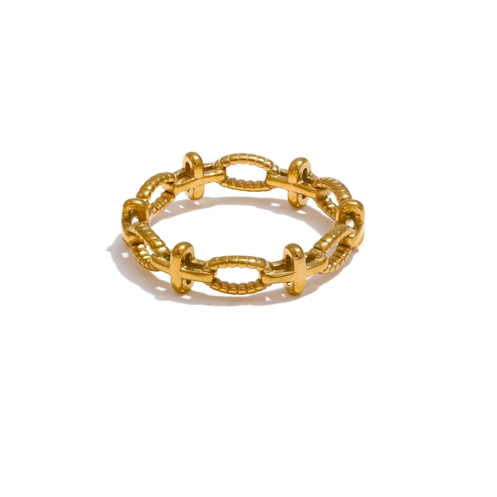 Thin cross chain fashion modern ring - product image