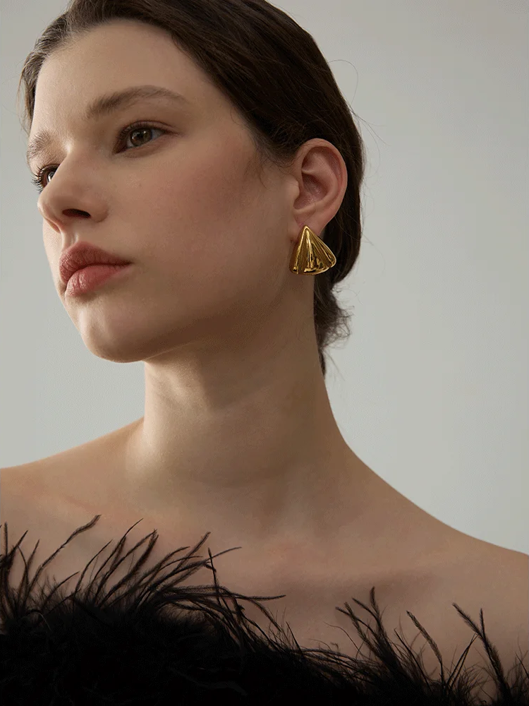 Triangle versatile daily allergy-free stud earrings - product image