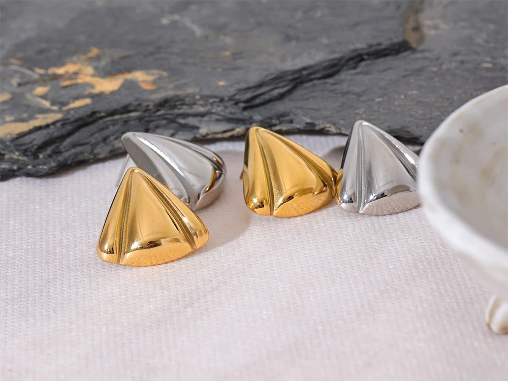 Triangle versatile daily allergy-free stud earrings - product image