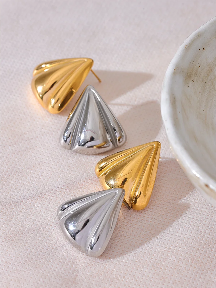 Triangle versatile daily allergy-free stud earrings - product image