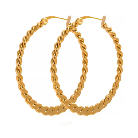 Twist big minimalist hoop earrings women fashion - product image
