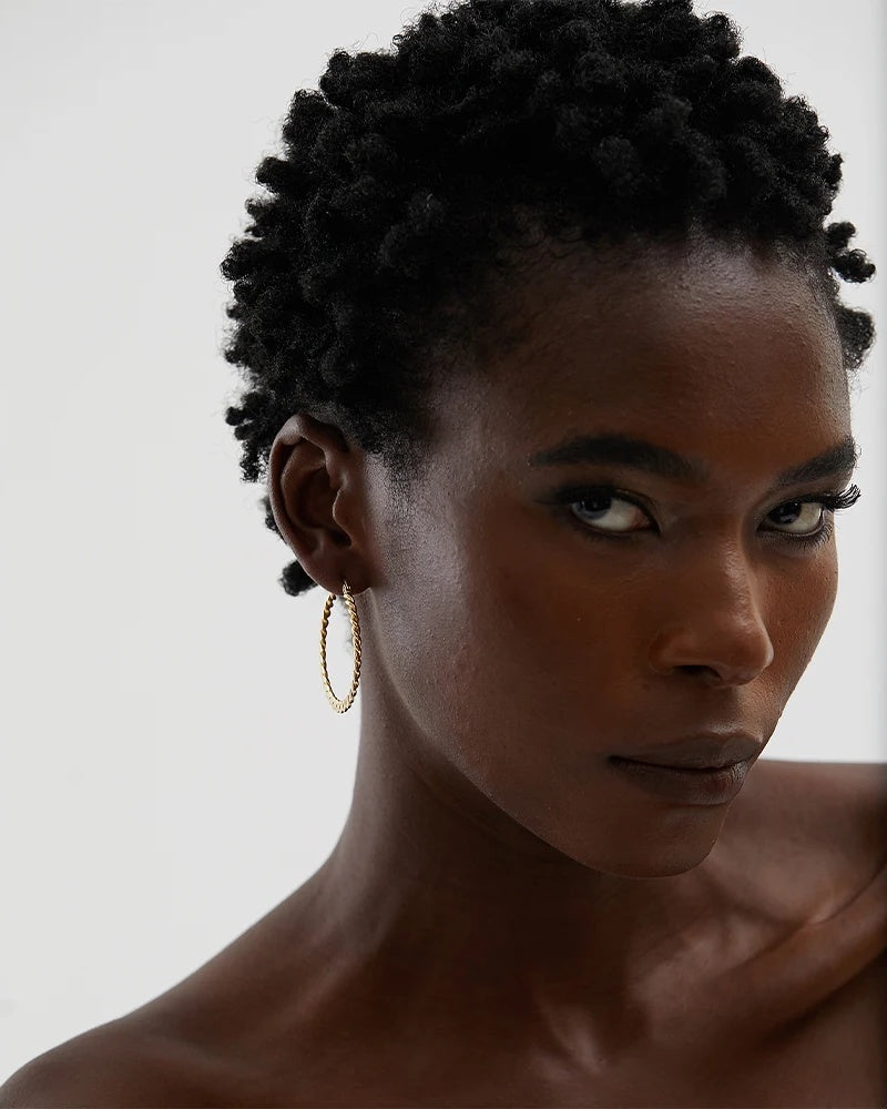 Twist big minimalist hoop earrings women fashion - product image