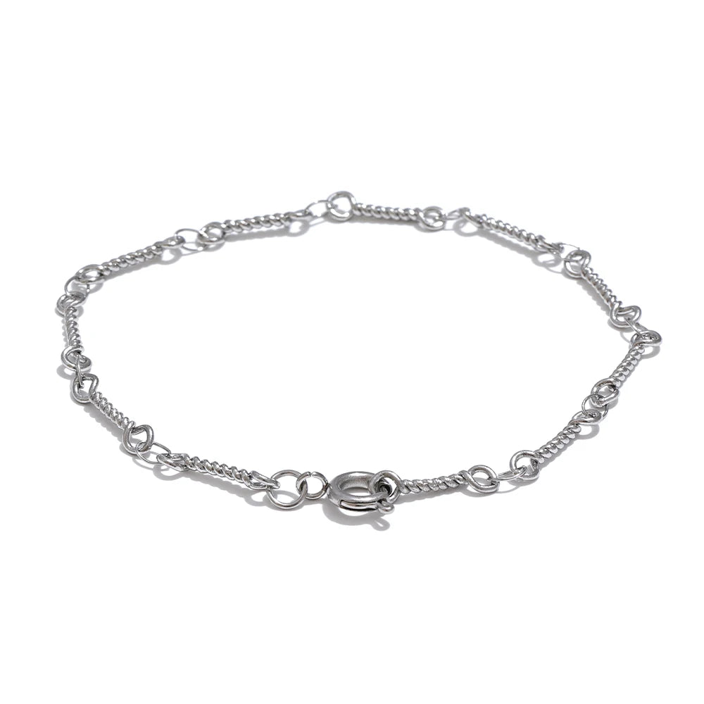 Twisted handmade minimalist chain charm bracelet - product image