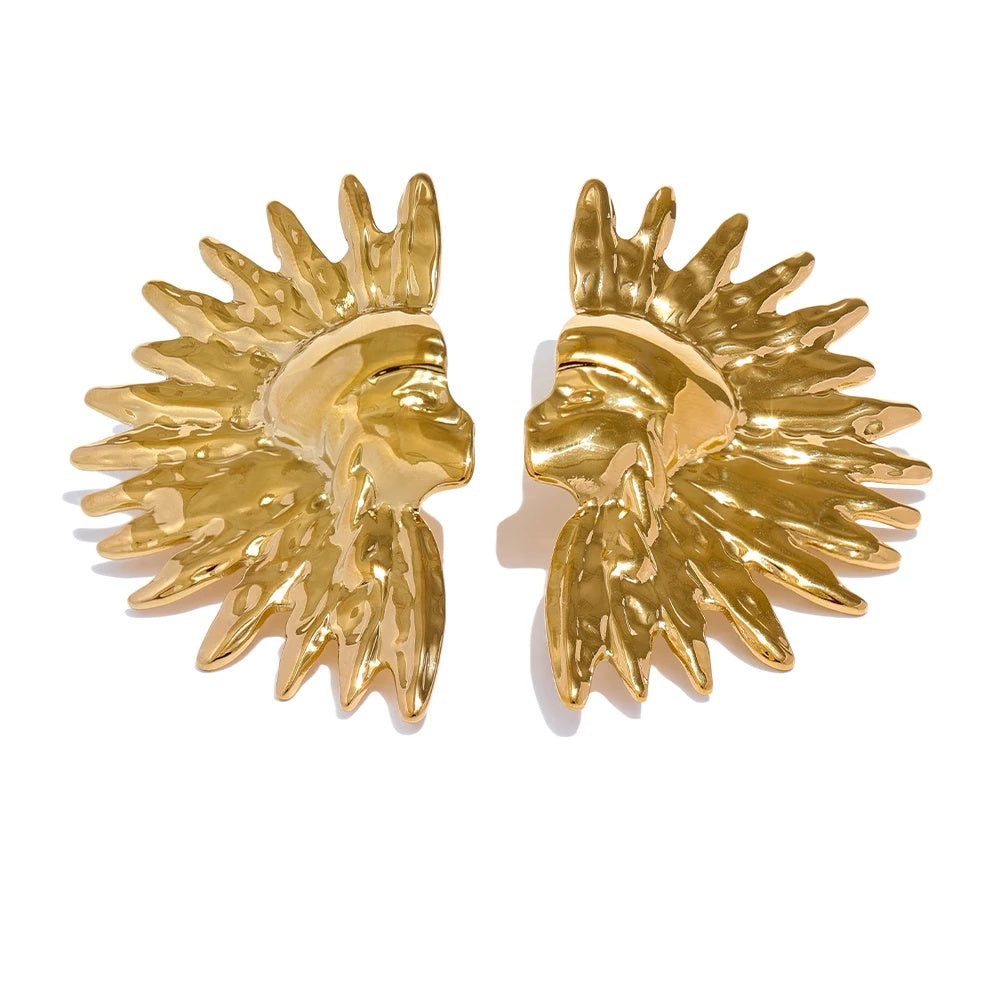 Unique portrait metal individualistic stud earrings - product image