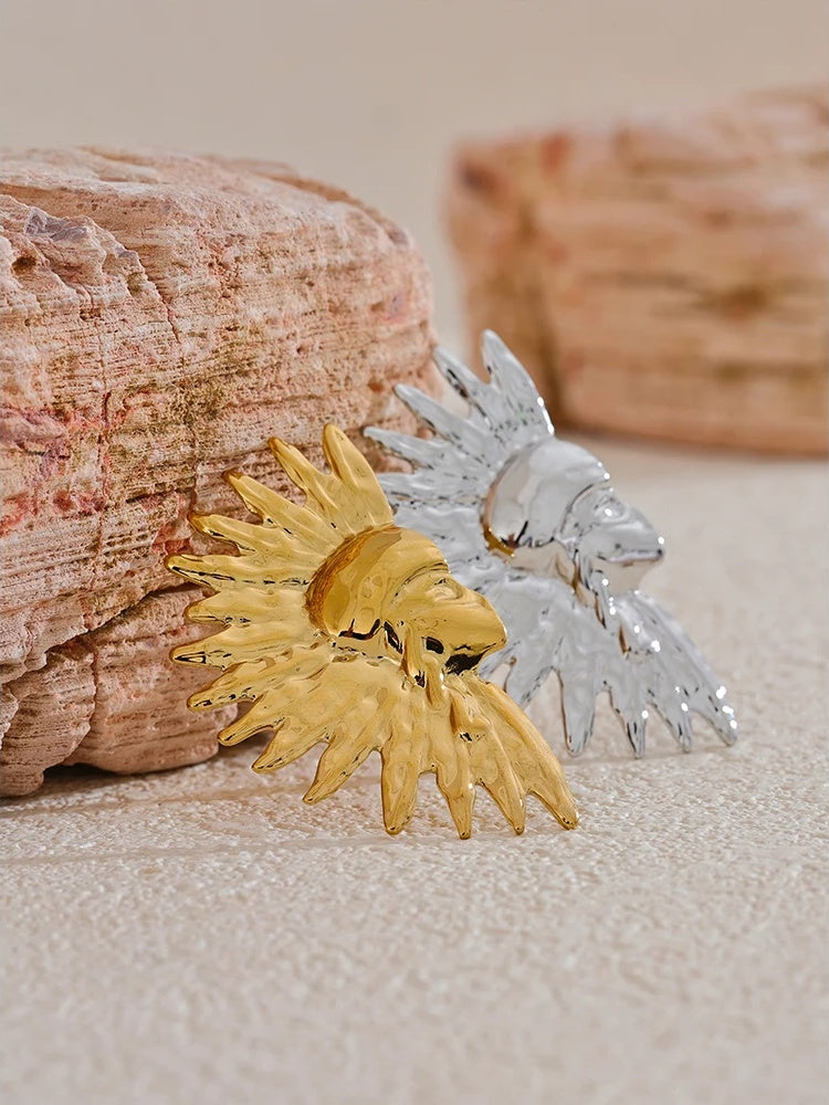 Unique portrait metal individualistic stud earrings - product image