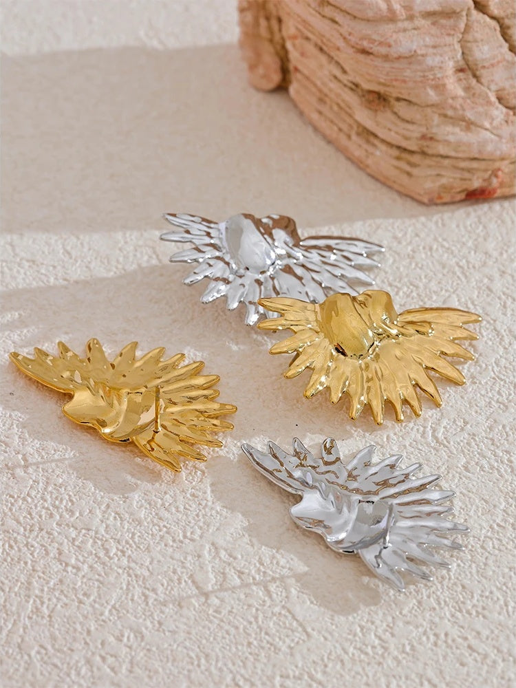 Unique portrait metal individualistic stud earrings - product image