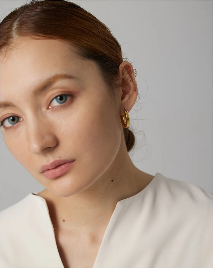 Unusual abstract texture hoop earrings - product image