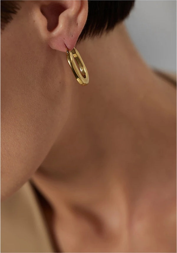 Unusual abstract texture hoop earrings - product image