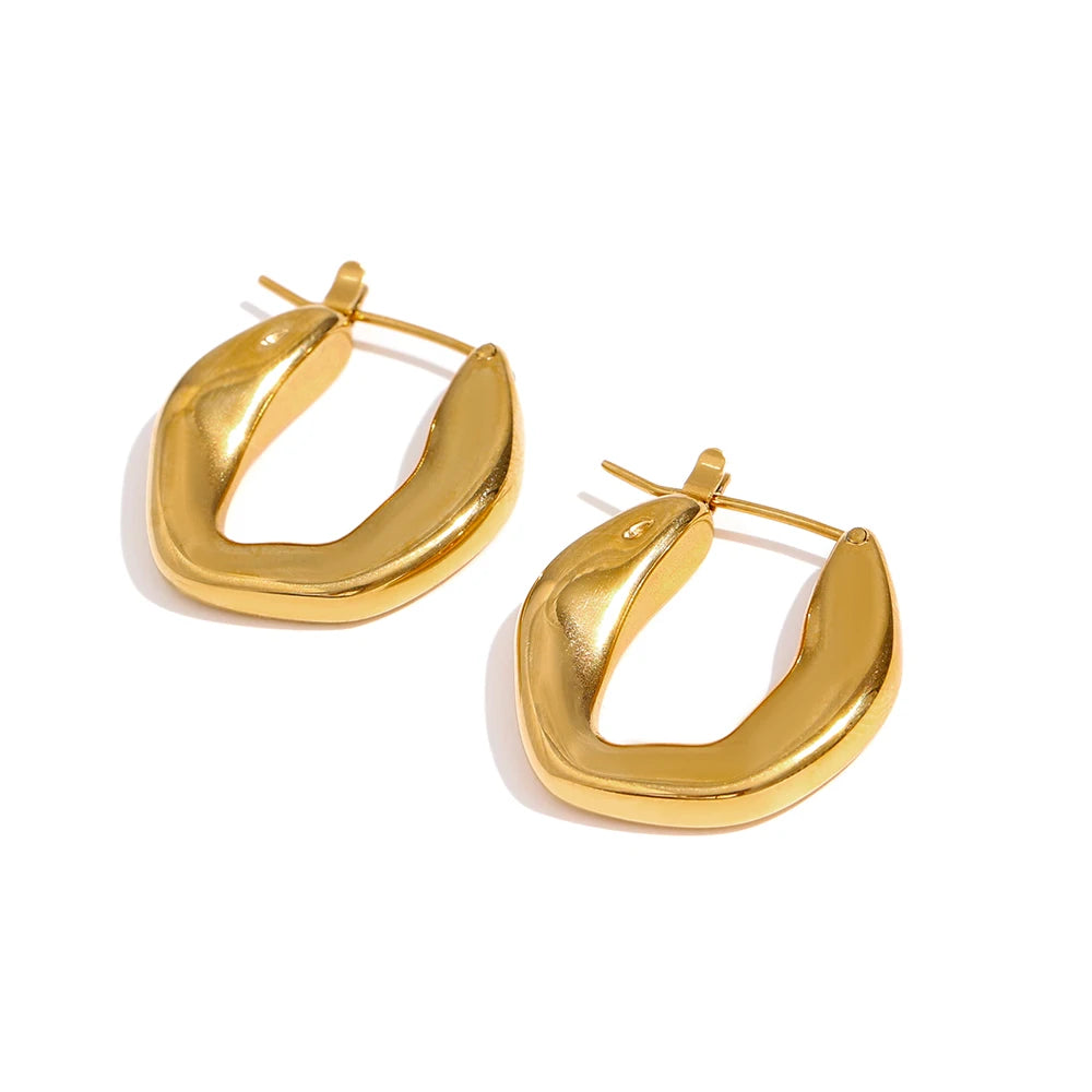 Unusual abstract texture hoop earrings - product image