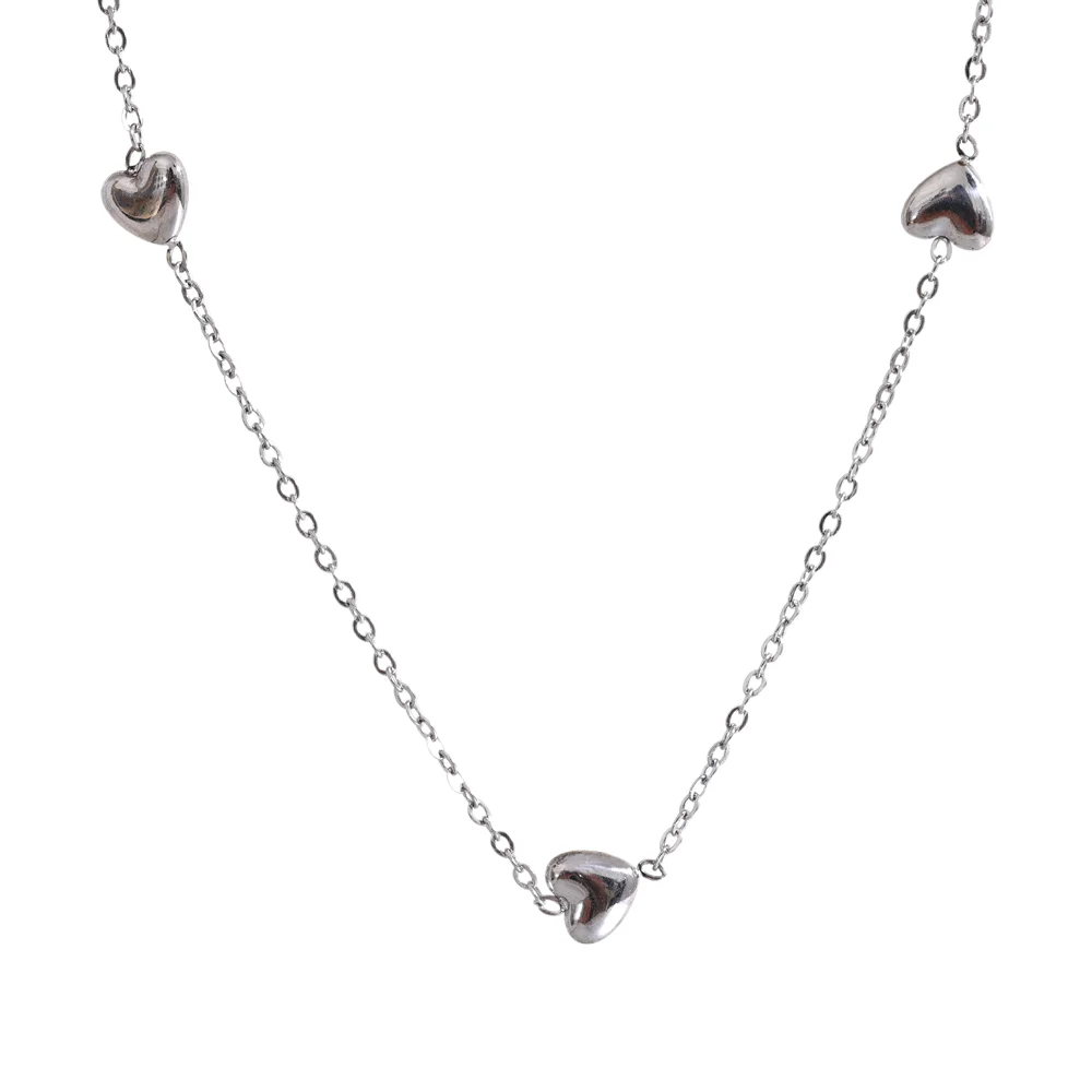 Very thin heart chain link necklace - product image