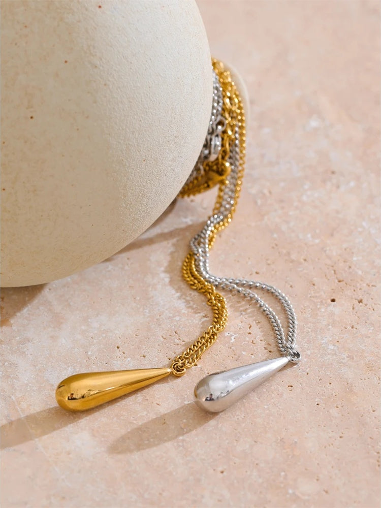 Water drop minimalist chic pendant necklace - product image