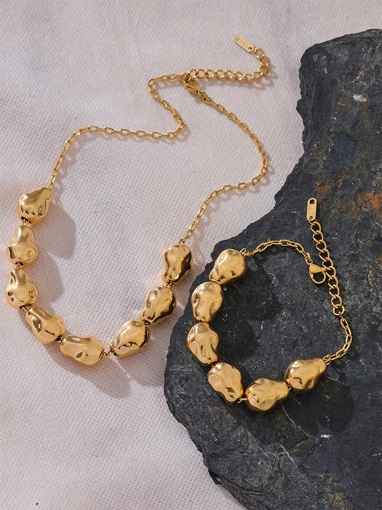 Waterproof contemporary necklace bracelet set - product image