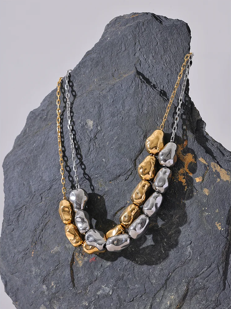 Waterproof contemporary necklace bracelet set - product image