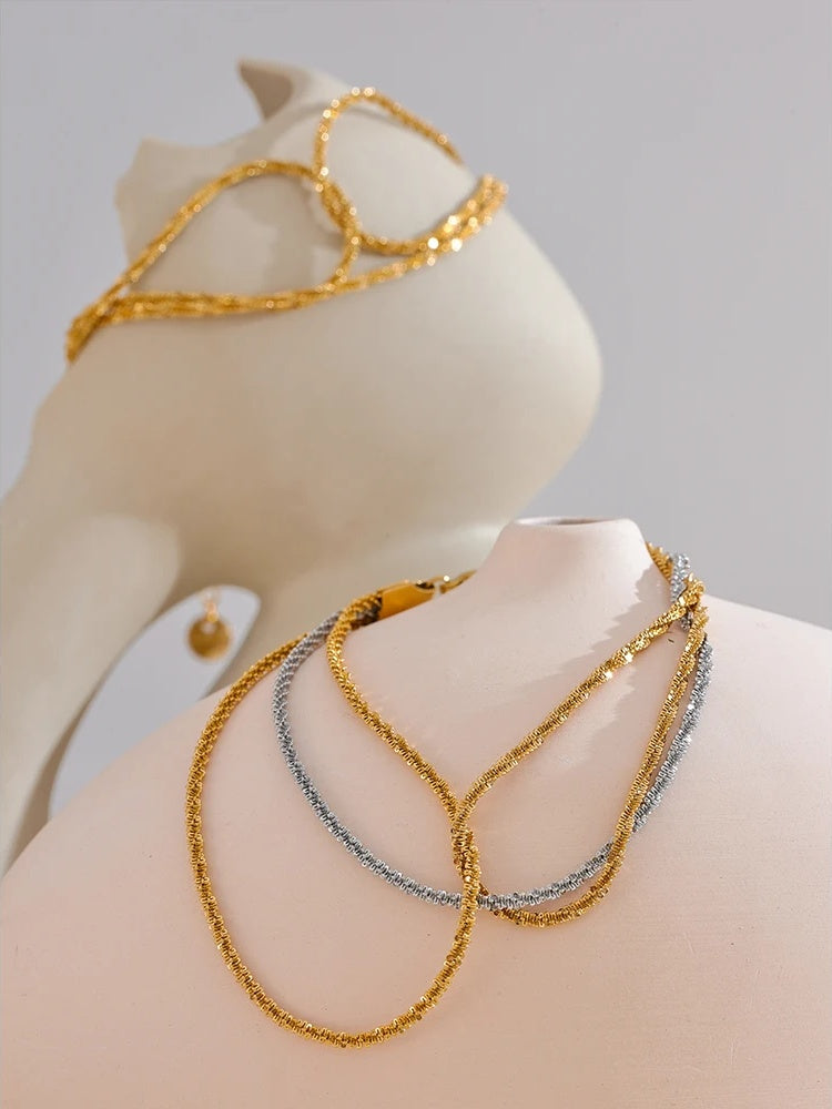 Waterproof layered chain stacking bracelet - product image