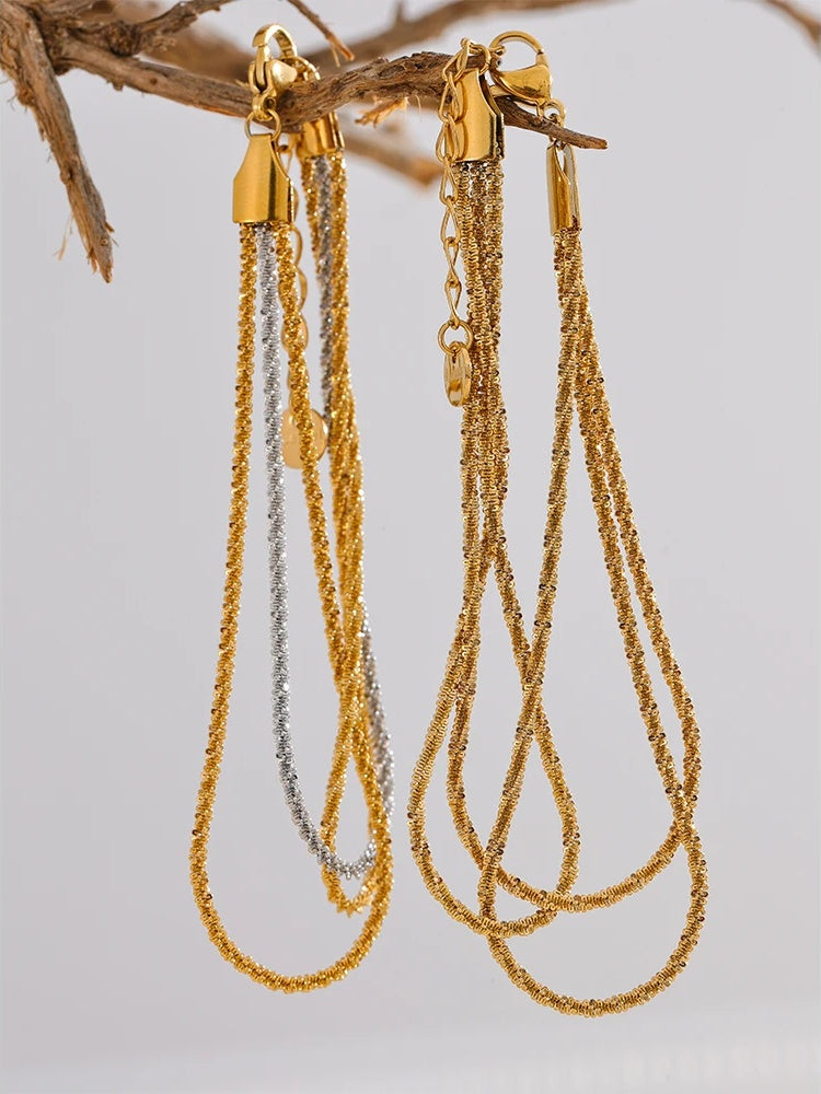 Waterproof layered chain stacking bracelet - product image