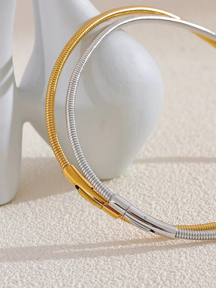Waterproof metal collar torques statement necklace - product image