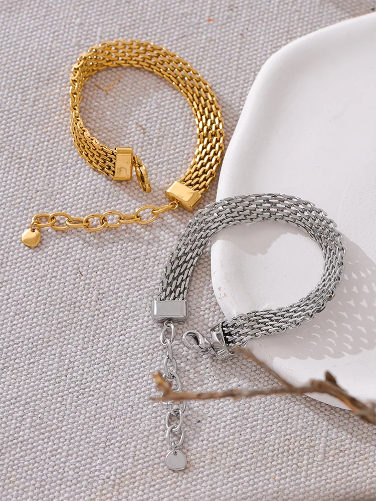 Wide cuban chain charm bracelet unisex - product image