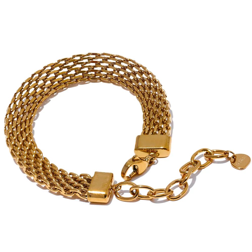 Wide cuban chain charm bracelet unisex - product image