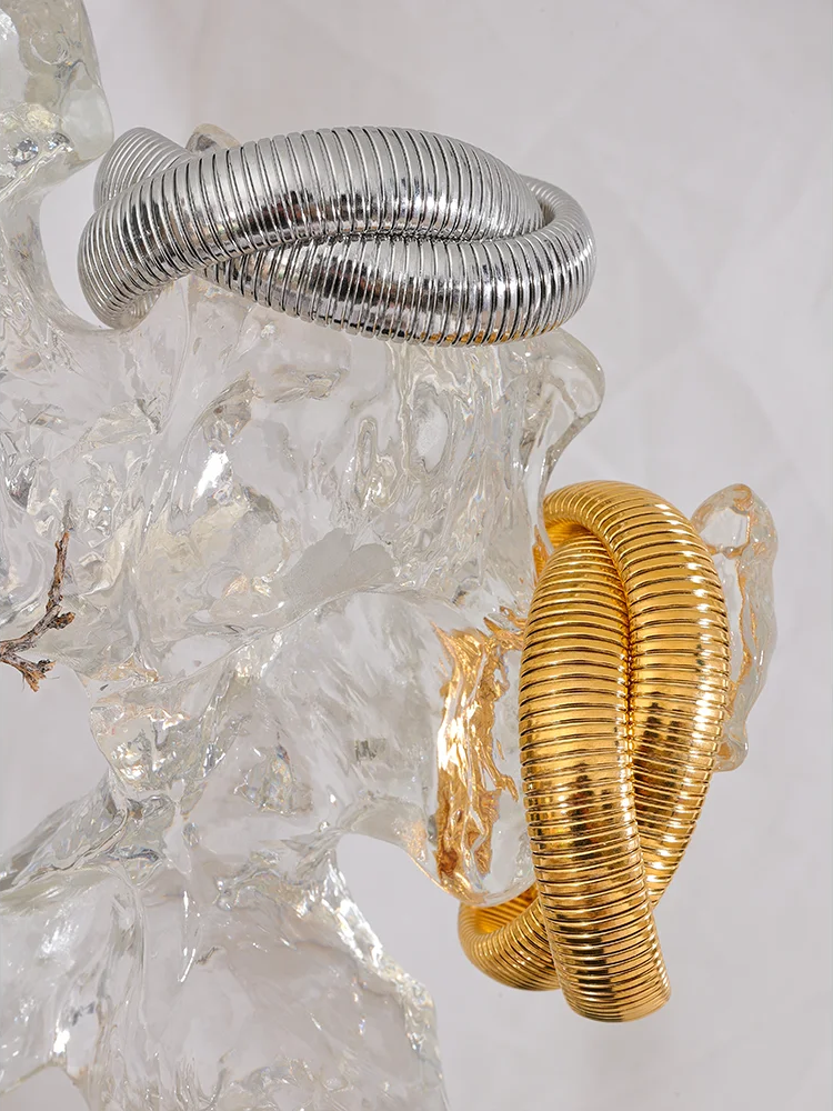 Wide heavy metal stackable bracelet bangle - product image