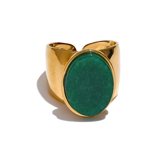 Wide stone contemporary ring women fashion - product image