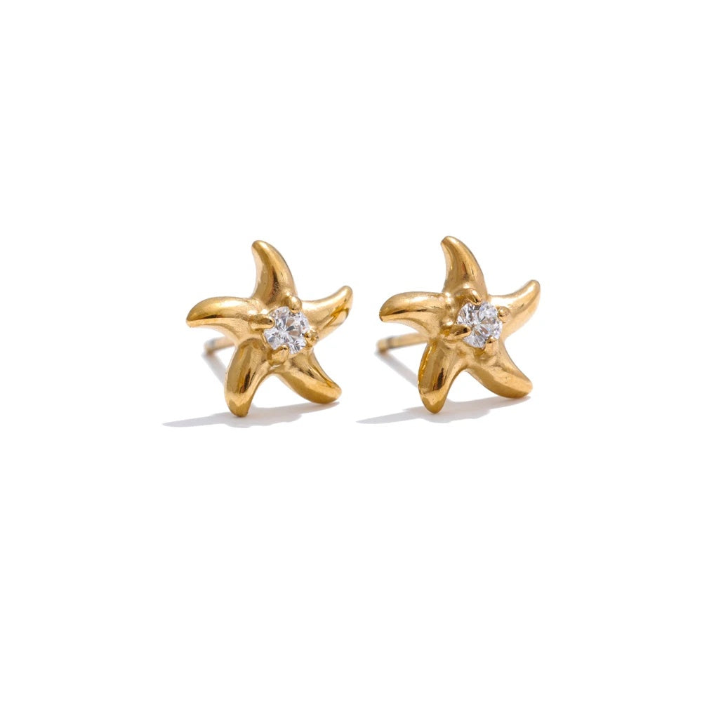 Zirconia starfish star daily stud earrings - product image