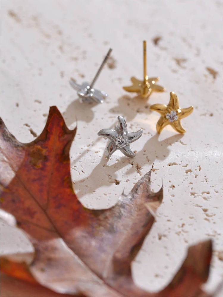 Zirconia starfish star daily stud earrings - product image