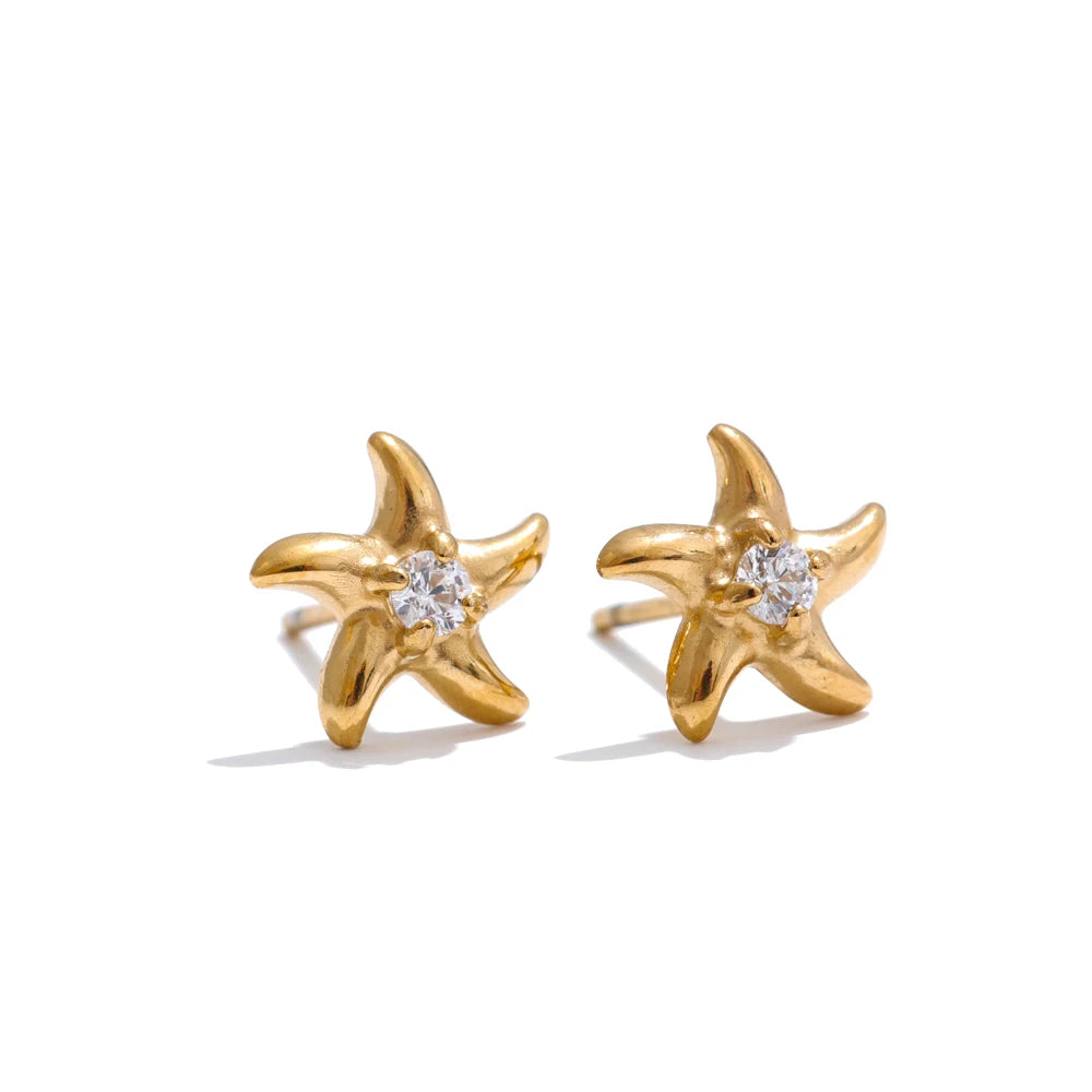 Zirconia starfish star daily stud earrings - product image