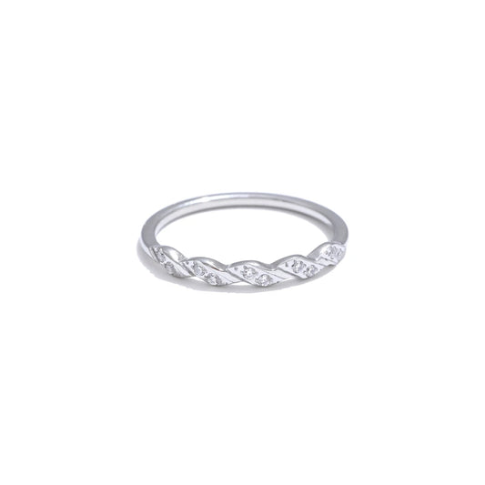Zirconia wave shape thin finger ring - product image
