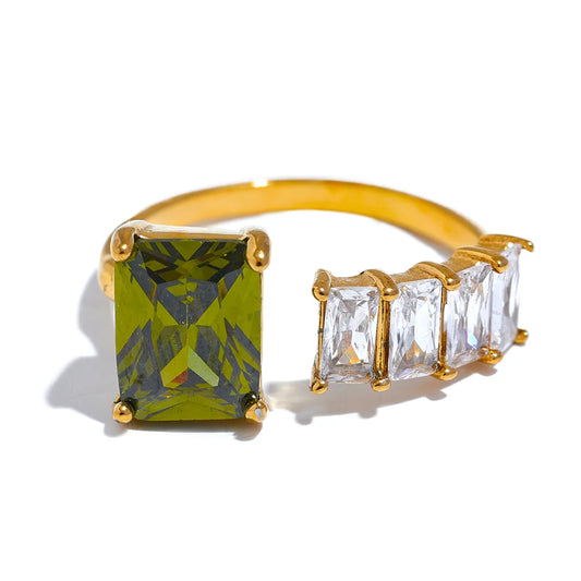 10 colors cubic zirconia square bling ring - product image