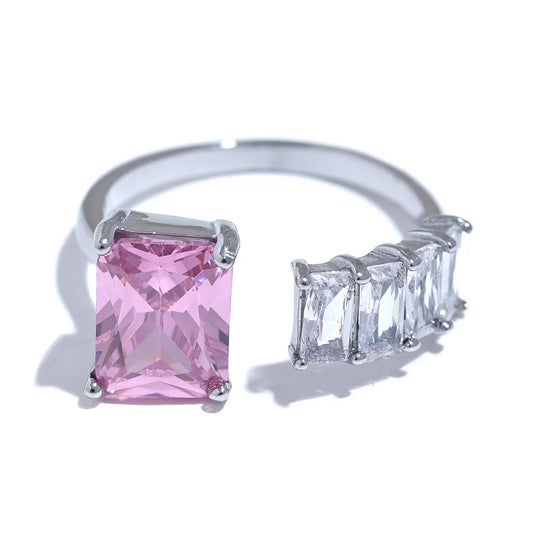 10 colors cubic zirconia square bling ring - product image