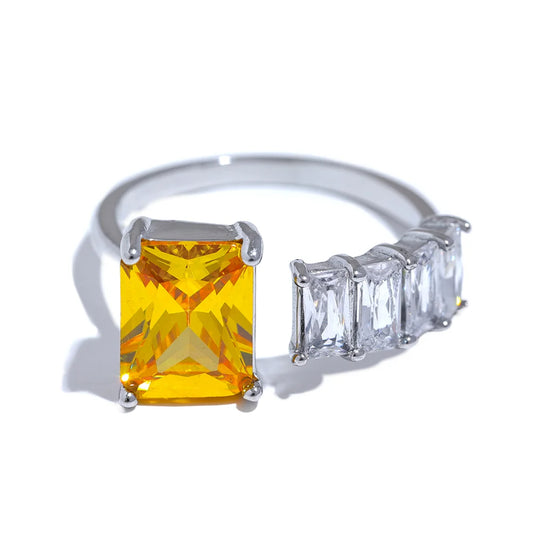 10 colors cubic zirconia square bling ring - product image