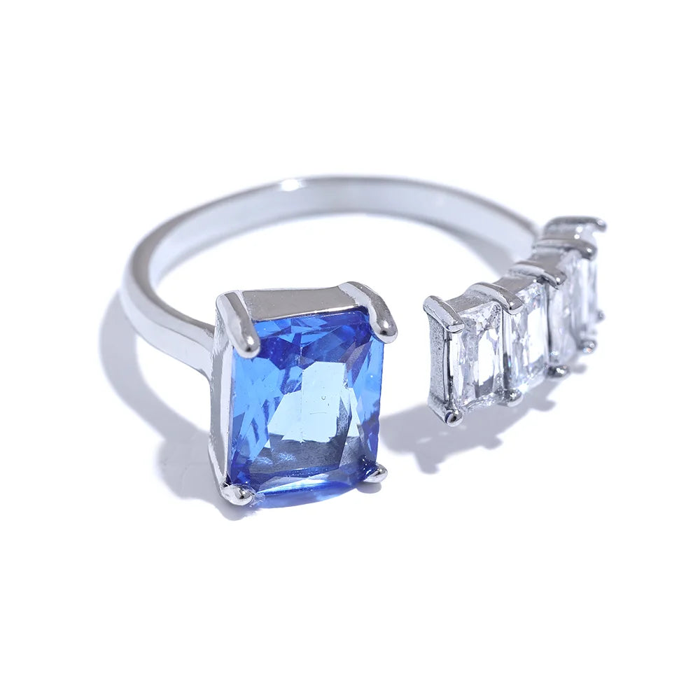 10 colors cubic zirconia square bling ring - product image