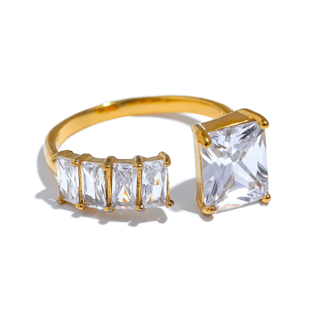 10 colors cubic zirconia square bling ring - product image