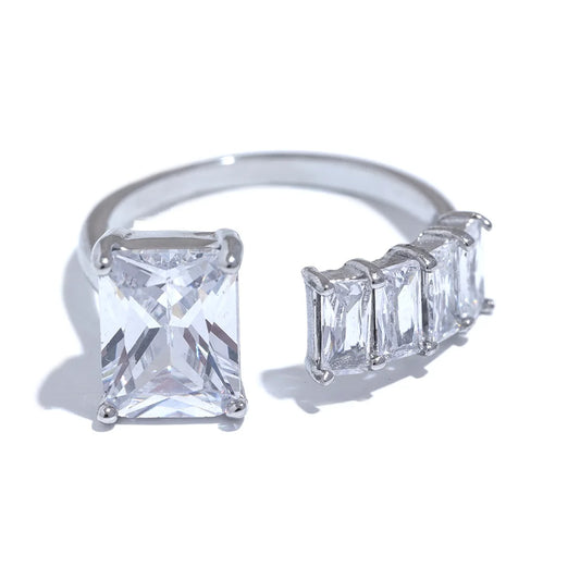 10 colors cubic zirconia square bling ring - product image