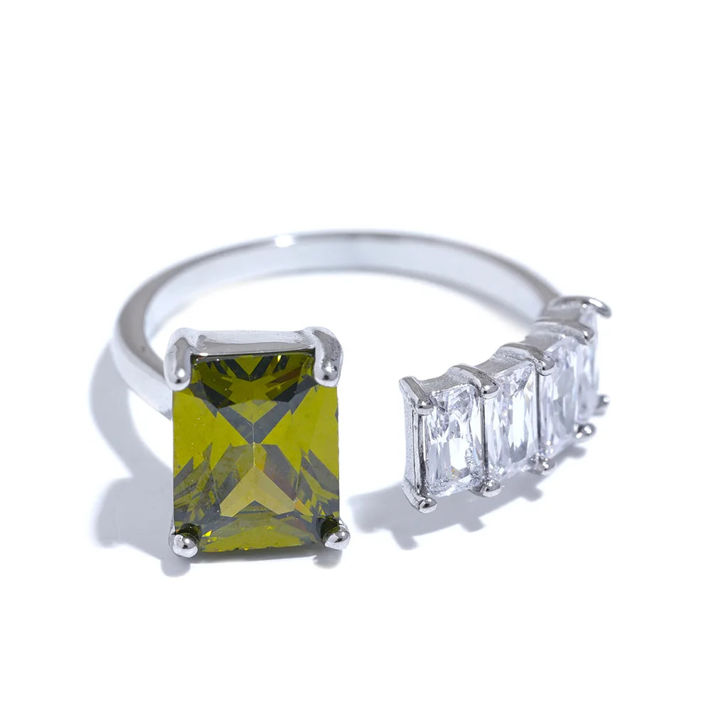 10 colors cubic zirconia square bling ring - product image