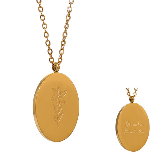 12 month birth flower pendant necklace - product image