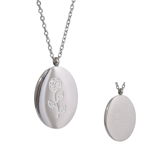 12 month birth flower pendant necklace - product image