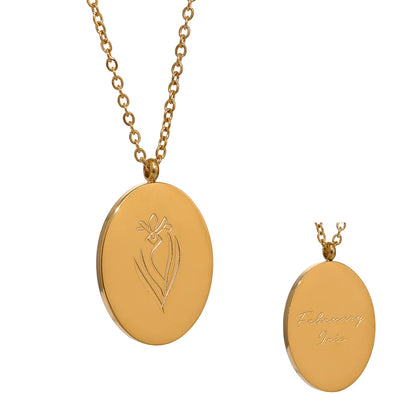 12 month birth flower pendant necklace - product image