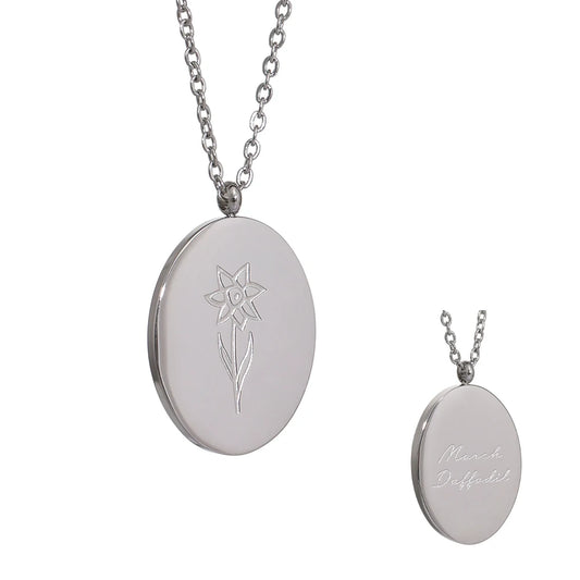 12 month birth flower pendant necklace - product image