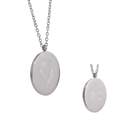 12 month birth flower pendant necklace - product image