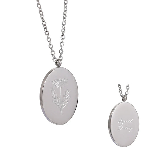 12 month birth flower pendant necklace - product image
