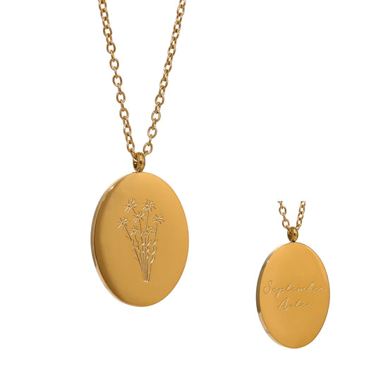 12 month birth flower pendant necklace - product image