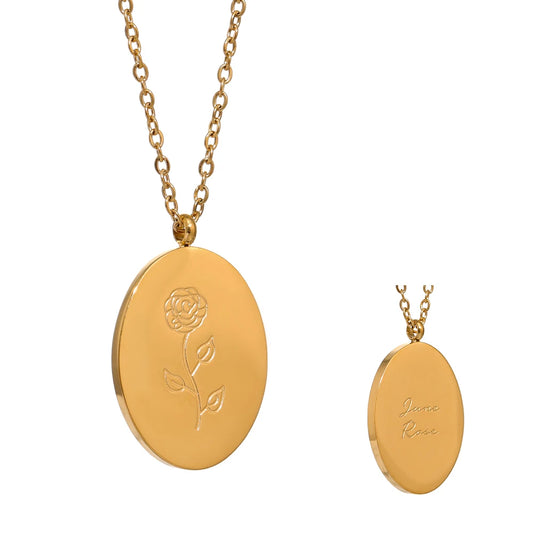 12 month birth flower pendant necklace - product image